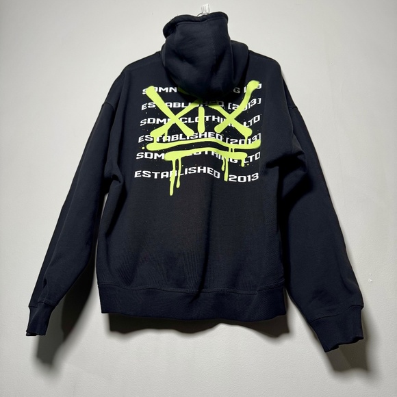 SDMN Black Graphic Cotton Blend Hoodie Sz XXL - Picture 3 of 5